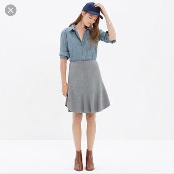 NWT Grey Wool Madewell Skirt - Picture 1 of 7